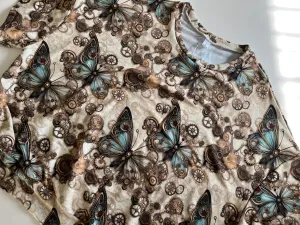 Women’s Steampunk Butterflies Crop Top size Large